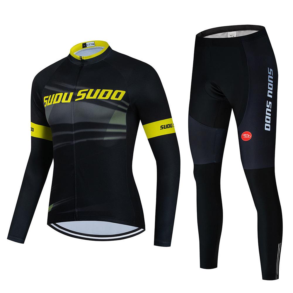 

Men s Cycling Suit Long Set Long Sleeve Top Overalls Trousers 2026 Autumn Breathable Cycling Suit XXXL