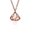 Handmade Retro Winding Crystal Tiger Stone Agate Small Mushroom Pendant Necklace Jewelry N698