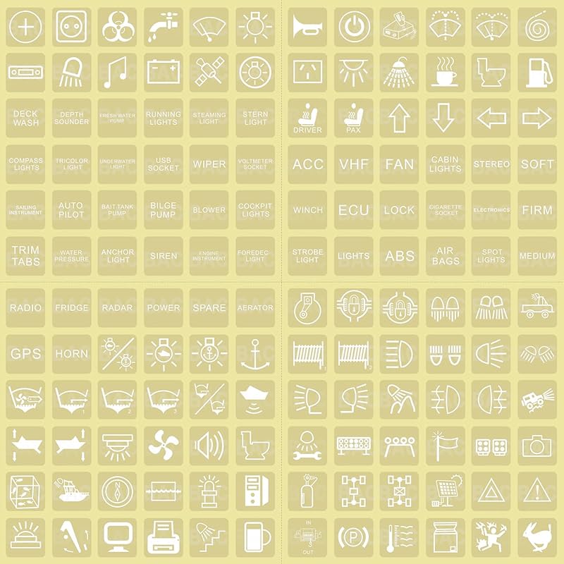 144 Clear Switch Label for Dashboard Central Console Switch Panel Decal for Circuit Panel Marine Boat Truck Camper Dashboard Switch Control Labels