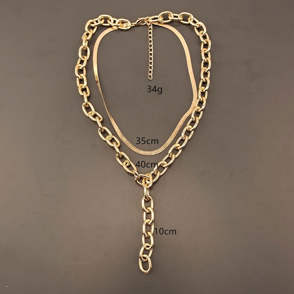 Punk Gothic Chunky Choker Necklace Collares Statement Hip Hop Rock Long Chain Necklaces Set Women Men Steampunk Jewelry
