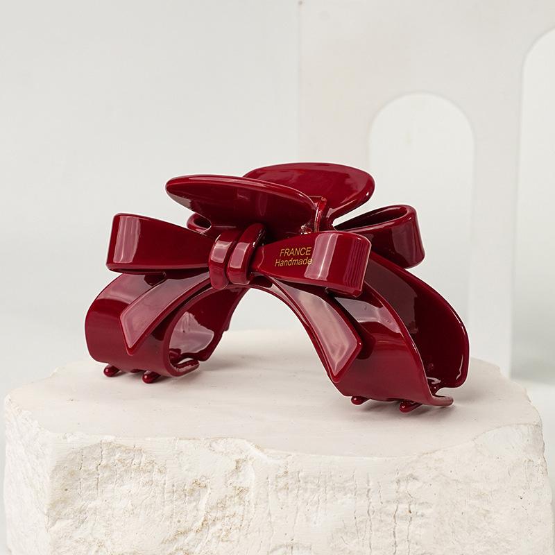 1PC French high-end bow, vinegar clip, elegant temperament hair clip, shark clip, women's hair accessory hair clip