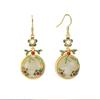 Elegant Classic Earrings Vintage Oriental Classical Painted Enamel Earrings Traditional Chinese Jewelry