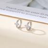 Minimalist S925 Pure Silver Cross Inlaid Diamond Earrings For Women Daily Wear