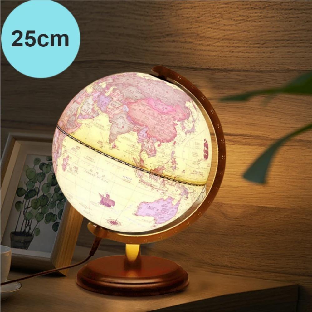 20/25/32cm retro LED mapa světa, zeměkoule, 360stupňová otočná mapa světa, v angličtině a čínštině, stolní dekorace, stolní lampa