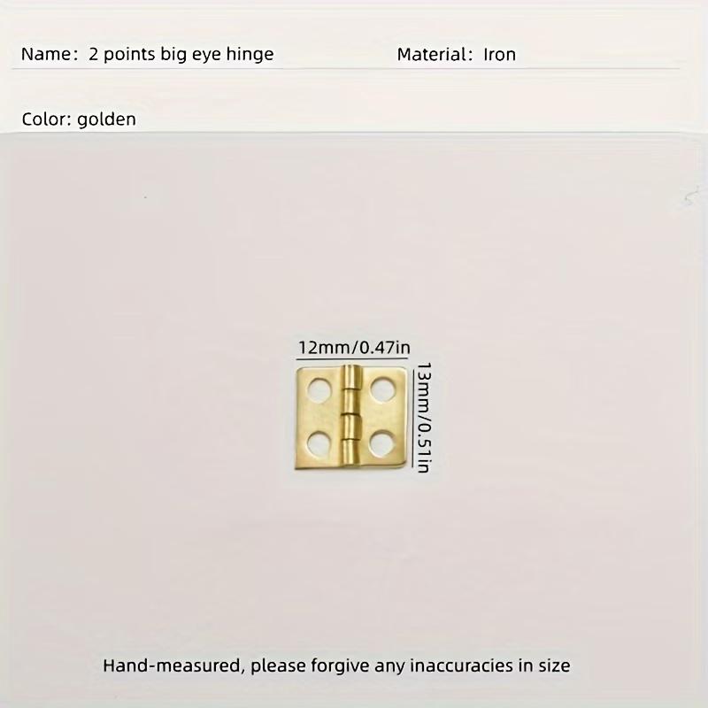 20Pcs Electroplated Mini Flat Folding Hinges Handmade Hardware for Jewelry Box Cabinet Doll House Furniture Decor