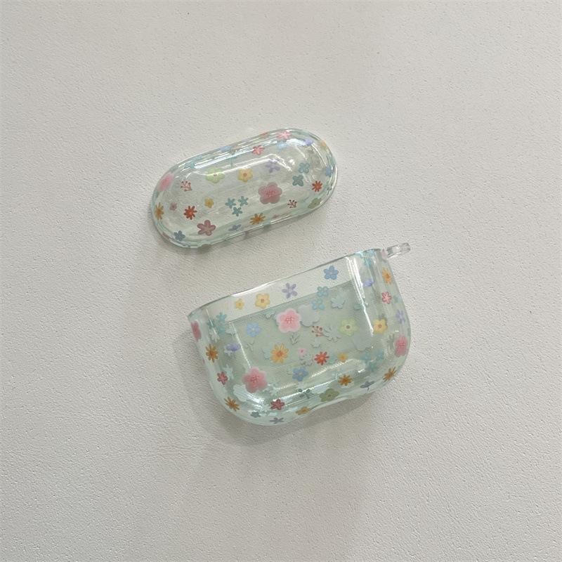 Clear color small flower AirpodsPro1 earphone case for Apple 1/1/1 generation wireless Bluetooth case