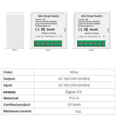 16A Tuya Zigbee Mini Smart Light Switch DIY 1 2 3 4 Way Remote Control Breaker Works with Alexa Alice Google Home Smart Life