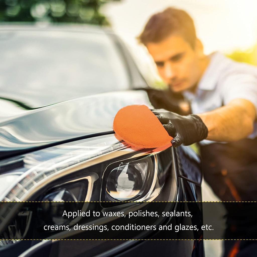 Round Waxing Car Washing Sponge Block Crystal Plating Polishing Cleaning Tool Waxing