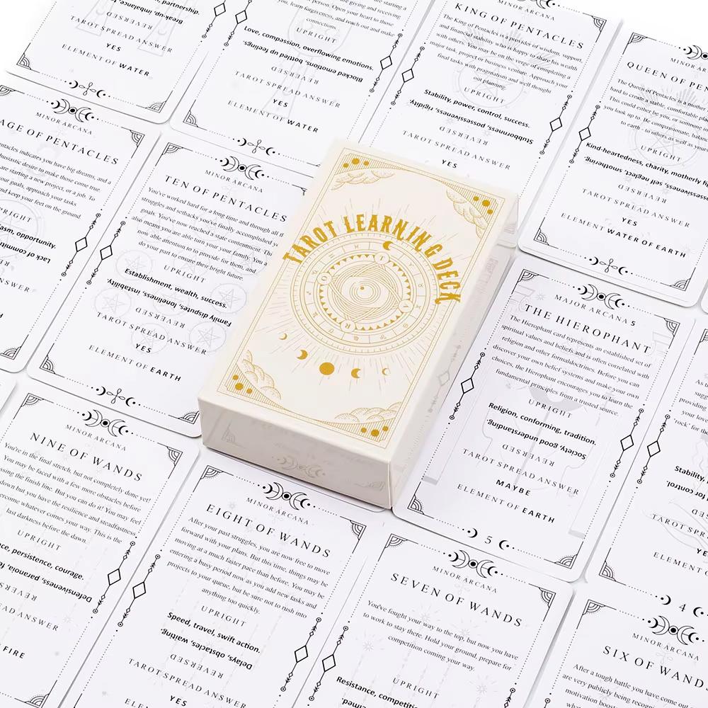 Tarot Learning Deck A 81 Card English Version 10.4*6 CM Mystical Fortune Telling Divination Board Playing Games for Beginners