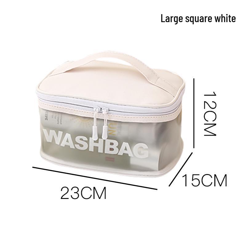 Frosted PU Large Capacity Transparent Travel Makeup and Toiletry Bag