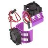RC Car 3650 Brushless Motor Cooling Fan 540 Brushed Motor Fan with Heatsink RC AccessoryPurple