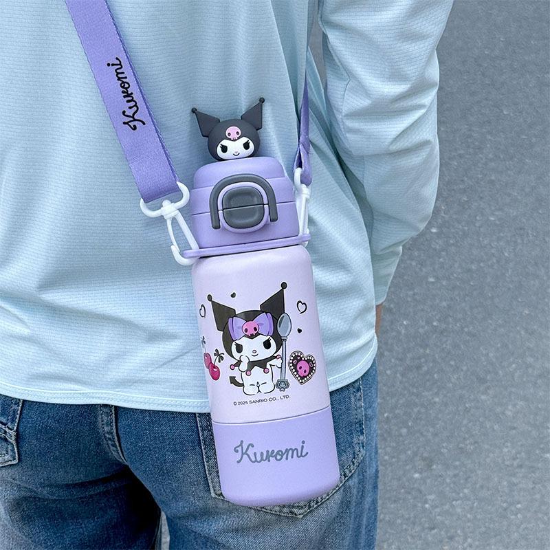 Children's thermos cup school special double drink cup cute kindergarten water cup straw kettle