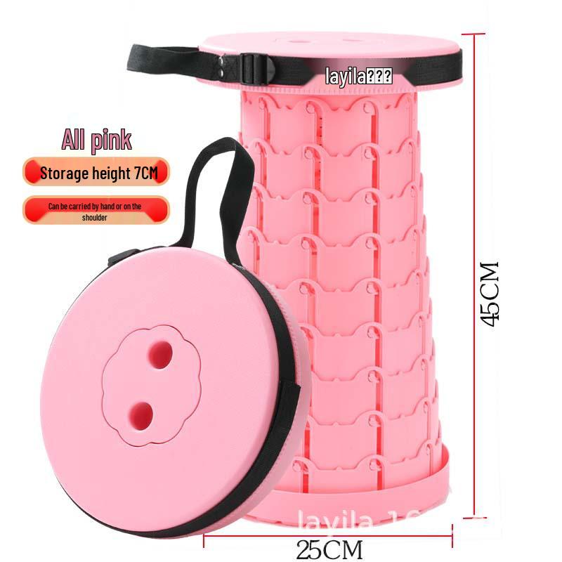 Rainbow Telescopic Adjustable Folding Stool for Leisure, Fishing, and Household Use