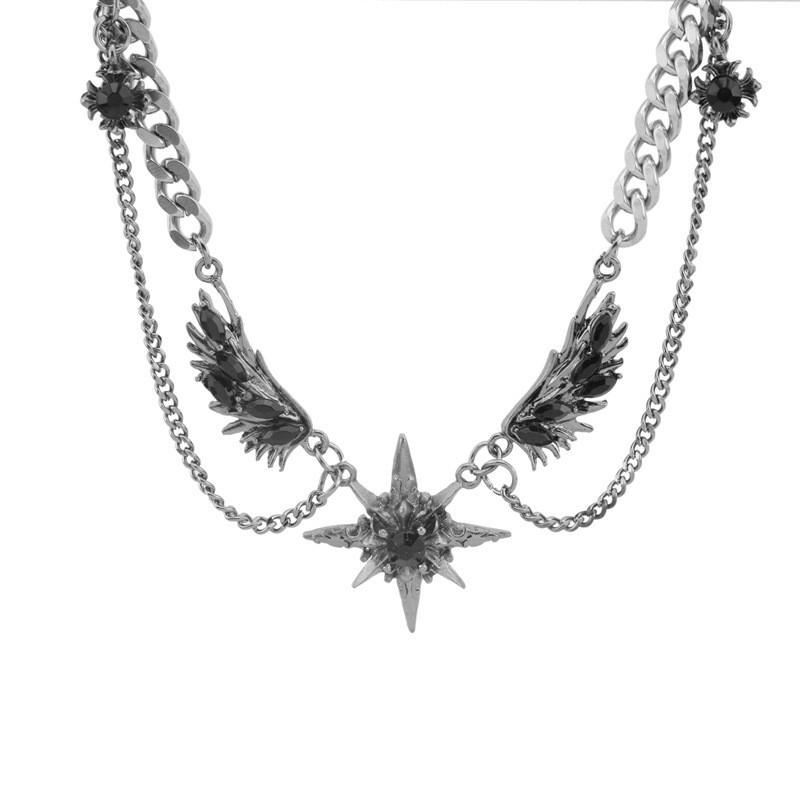 Meier Winged star necklace - y2k subculture sweet & spicy punk wing necklace