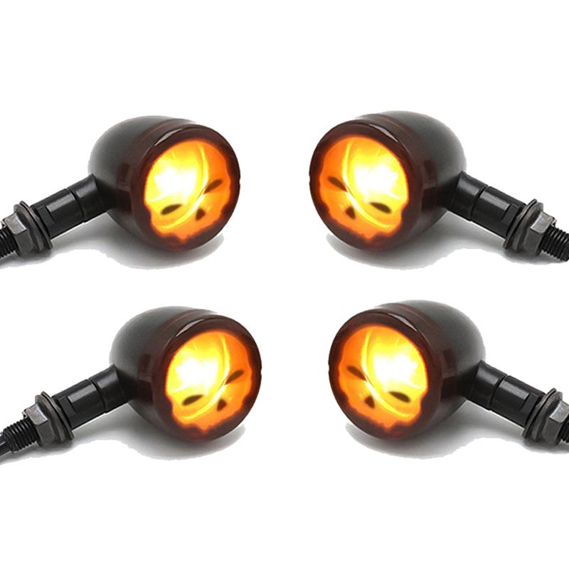 Motorcycle Led Turn Signal Light 12V 10mm Amber Flashing Lamp Front Rear Blinker LED Turn Signal Lights For Halley Cafe Race