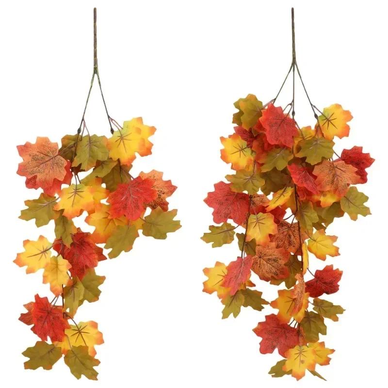 Home Decoration Wall Hanging Vine Red Maple Vine Green Plant Project Soft Installation Hotel Landscape Plant