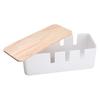 Boîte de rangement - OMABETA - Organisateur de câbles - Couvercle en bois - Ventilation efficace - Antidérapant