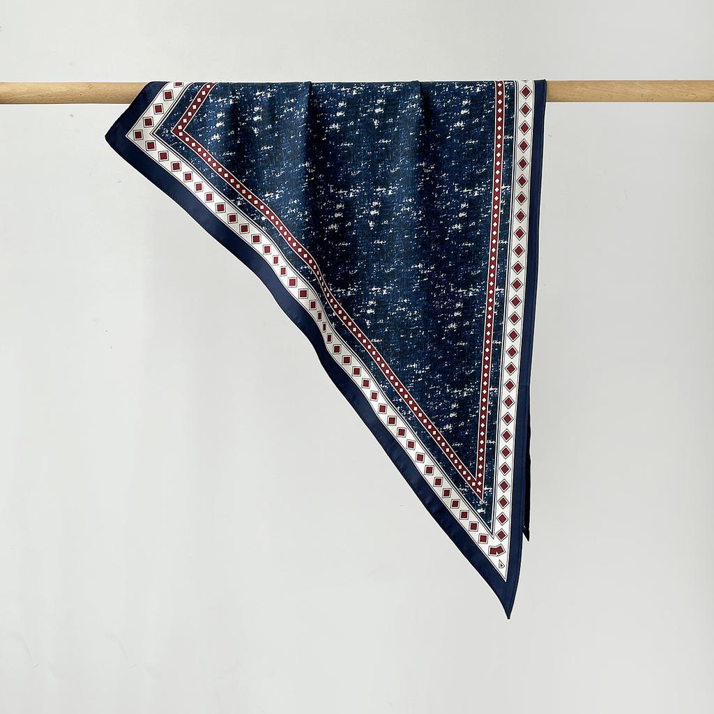 Twill Light Luxury High Sense Simulation Silk Headscarf Waist Triangle Scarf Silk Scarf Multi-Function