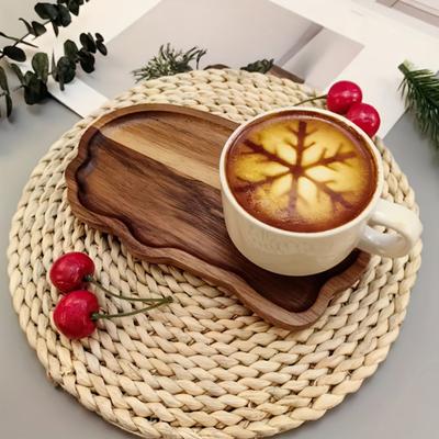 Bandeja de Madeira Yousheng para Chá Café Nuvem Prato para Frutas Sobremesa Doces para Xícara de Chá Café Prato de Café da Manhã Organizador de Joias Cosméticos