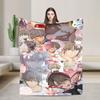 Super Warm Blankets Picnic L-Lost In The Cloud Anime Throw Blanket Flannel Bedspread For Couch Chair Bed Sofa Bed Cover