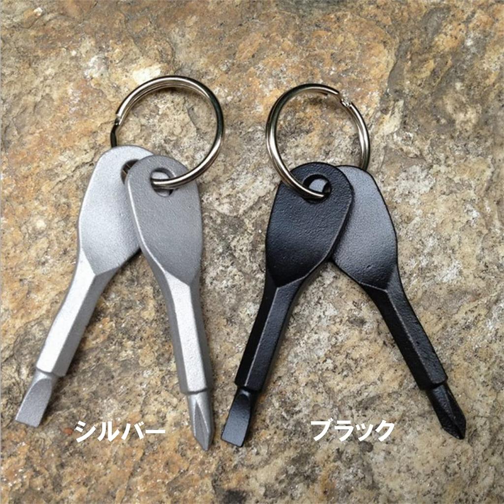 HappyHome Screwdriver Phillips and Set of with Key Screwdriver Keychain, Flathead, 2, Portable, Ring, (Black)
