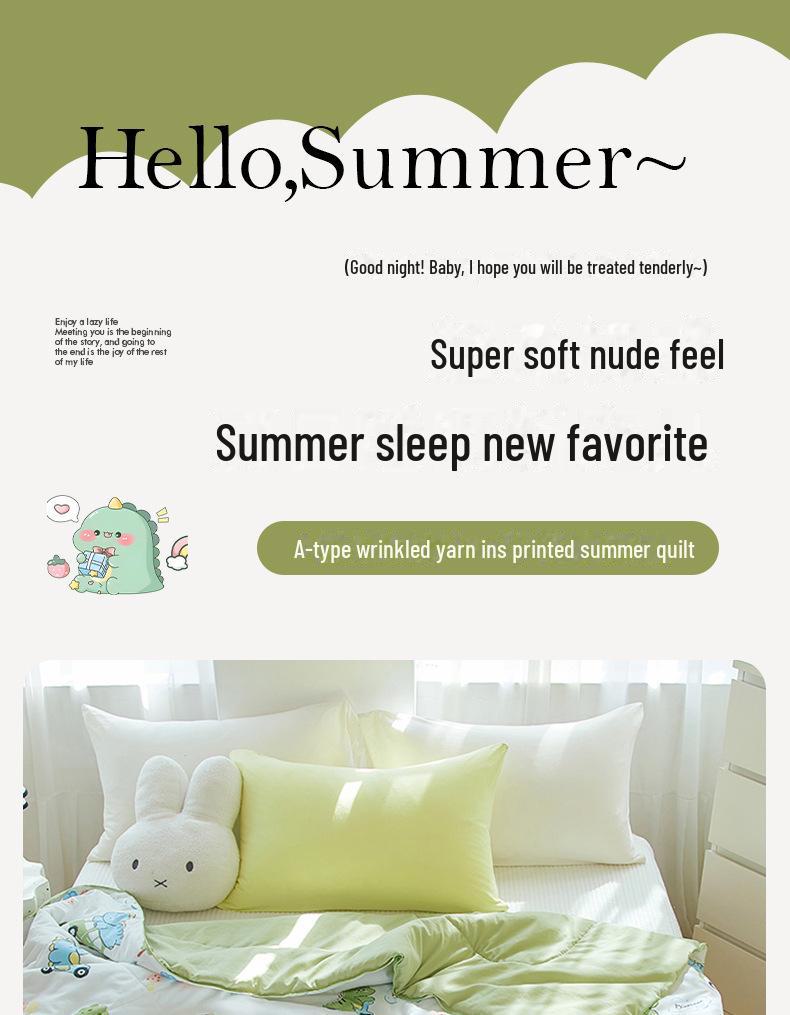 Class A Summer Cool Quilt: Double Yarn for Mother & Baby - Lightweight Air Conditioning Quilt for Kids, Students, and Dorms