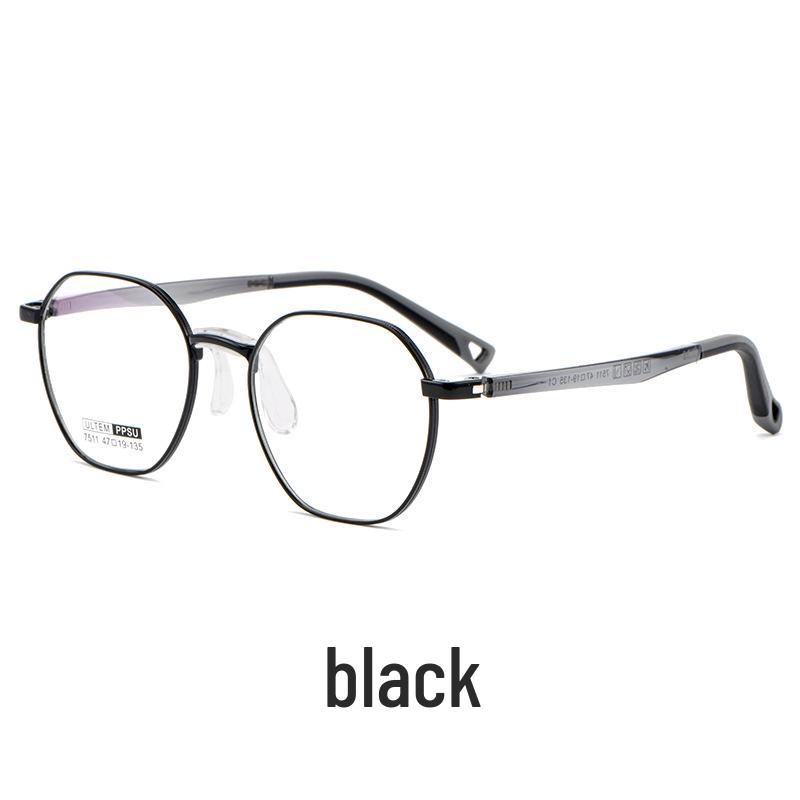 Retro Polygon Eyeglass Frame for Men and Teens, Ultralight Style 7511S