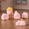 Tiny Lucky Pig Figurine PVC Cute Decoration For Desk Shelf Car Interior Miniature Garden Design Animal Figures Display
