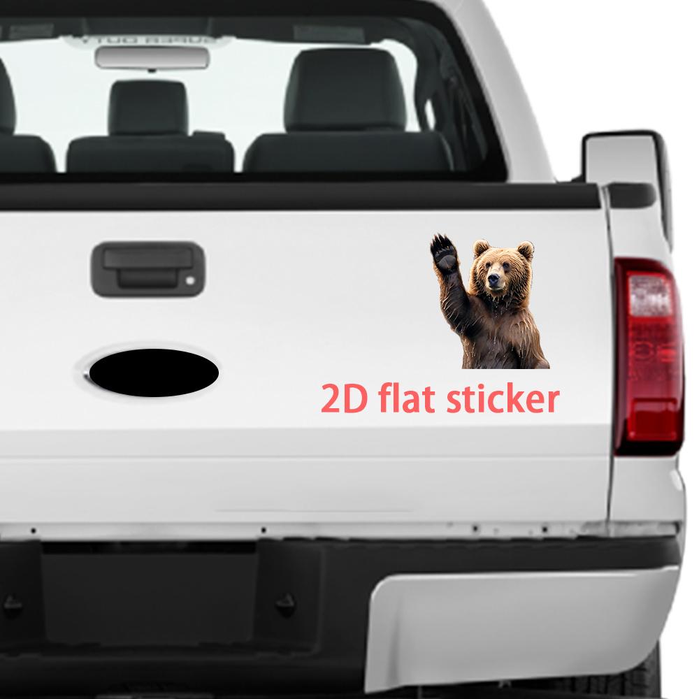 1PC 2D Flat Stickers Bear Animal Creativity Car Stickers Luggage Refrigerator Wall Stickers Laptop Toilet Stickers