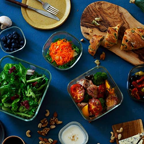 Iwaki Pack & Microwave Storage Container, Shallow, Large, 1.2L, White, Freezer-Safe, Oven-Safe, N3248-W