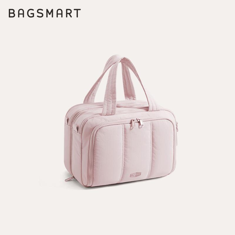 BAGSMART Wasserdichte Kulturtasche Für Frauen Reise-Make-up-Organizer Mit Fächern Leicht Tragbar Kosmetik-Sporttasche