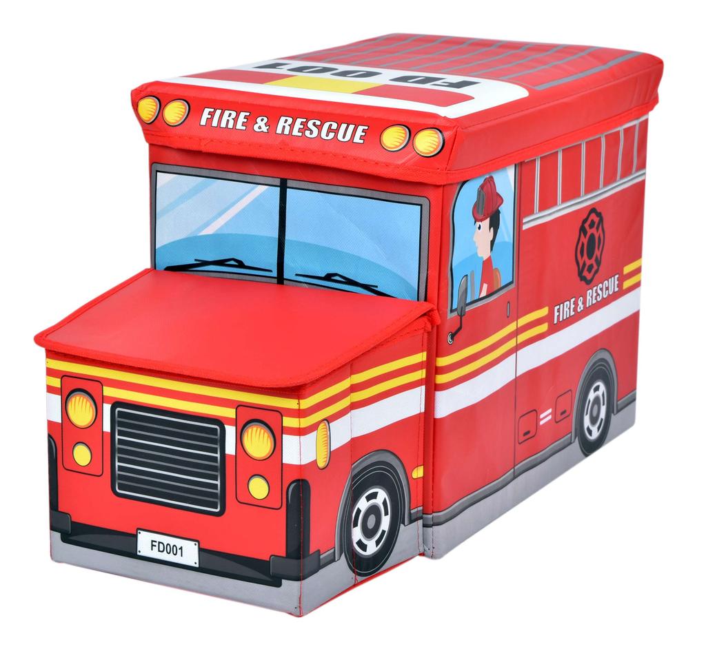 Fire Truck Storage Ottoman - Red