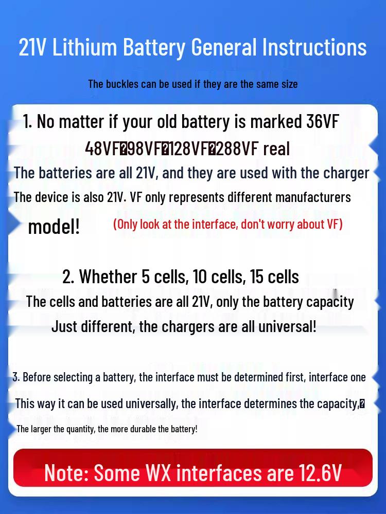 21V Lithium Battery Charger for Dayi Hand Drill - Large Capacity Power Tool
