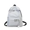 New trendy and cool casual backpack simple and fashionable solid color backpack men's and women's same canvas college style school bag