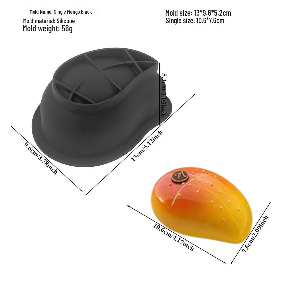 Moldes de Silicona para Mousse de Fruta 3D: Pera, Manzana, Piña, Melocotón, Durian, Frambuesa.