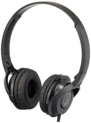 Audio-Technica ATH-S100 BK Wired Street Monitoring DJ Portable On-Ear Headphones, Black