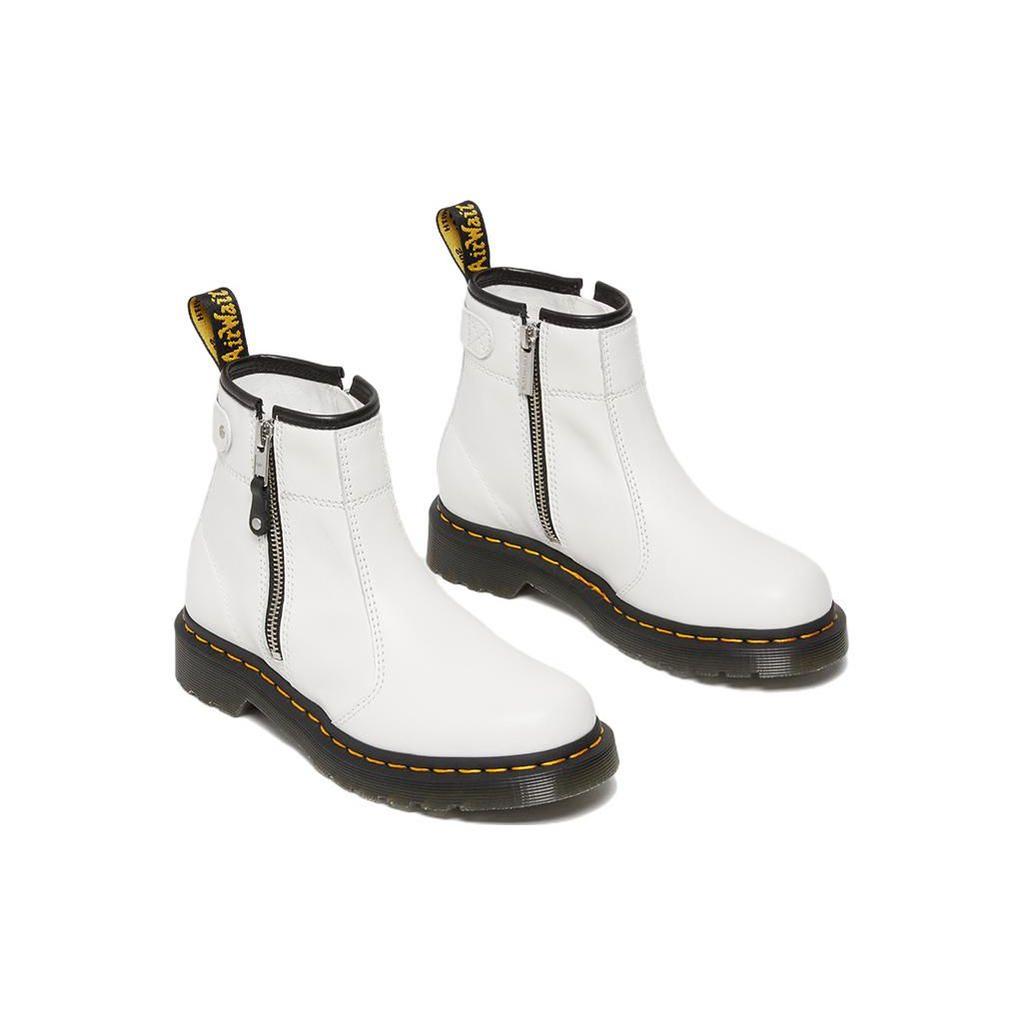 Dr. Martens Leather Short Ankle Boots Women Boots White 27618100