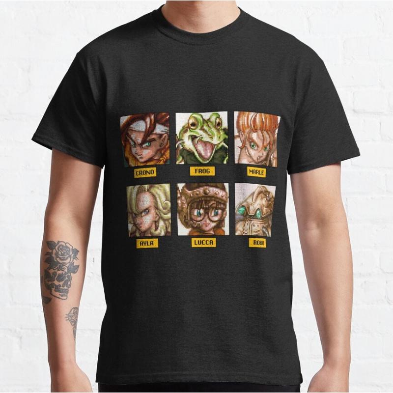 Chrono Team Final Fantasy Gift T Shirt for RPG Gamer 100 Cotton Printed Tee Mens Short Sleeve Graphic Clothes All Size Tops