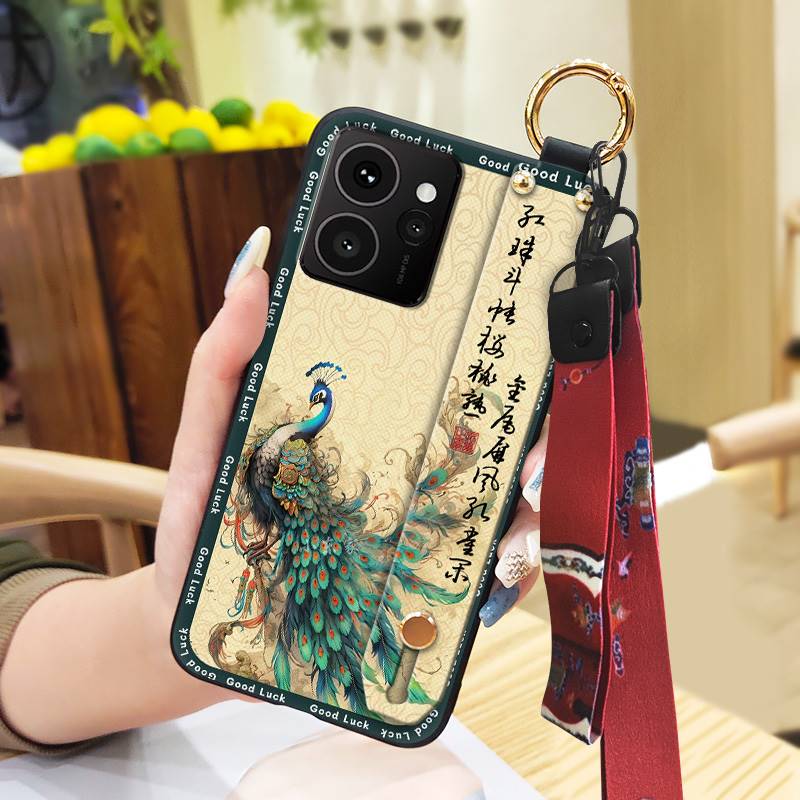 Anti-dust Silicone Phone Case For Nokia HMD Skyline Wrist Strap Durable Ring Kickstand Protective Fashion Back Cover