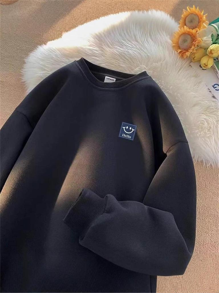 Herren-Hoodie für Herbst/Winter: Hong Kong Style, Rundhalsausschnitt, lockere Passform, lässige Jacke für Teenager - Unisex