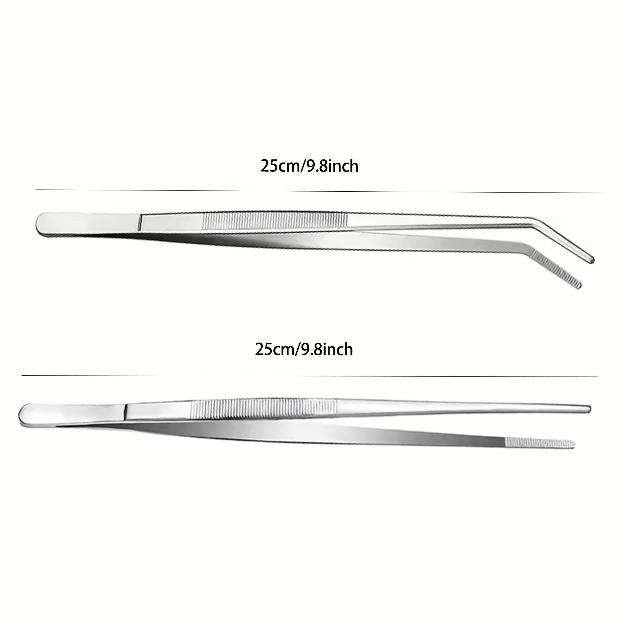 

Stainless Steel Cooking Tongs Set 2Pieces Very suitable for barbecues Serve food Processing meat Made of high-quality stainless 2Pcs[Straight+Bend]