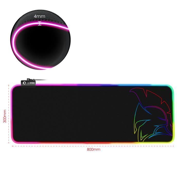Tapis de Souris Gamer - EMPIRE GAMING - Dark Rainbow - RGB LED 12 Modes - Surface Ultra Lisse - Antidérapant