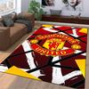 "Manchester United Logo Printed Carpet, Red Abstract Geometric Design" Suitable for use as an anti-slip for living room bedroom sofas