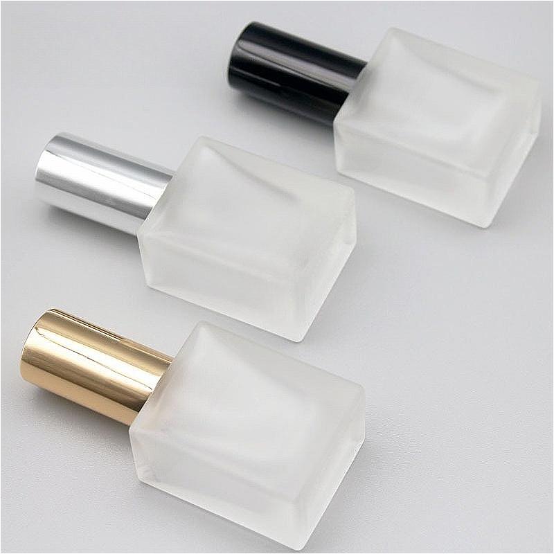 10/15/30ml Flat Square Frosted Glass Perfume Spray, Premium Refillable Travel Atomizer, Viral Essential