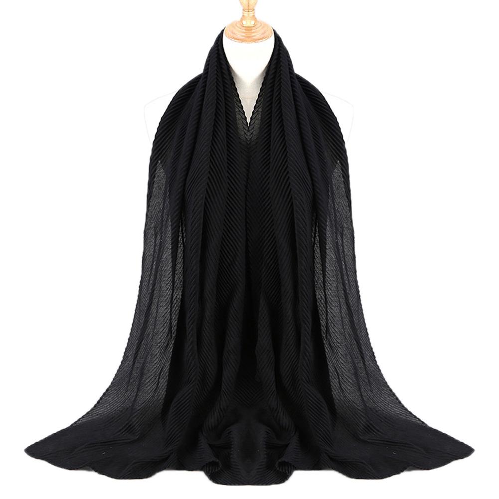 Twill Creased Wrinkle Scarf Cotton and Linen Muslim Headscarf Lady Hood Turban