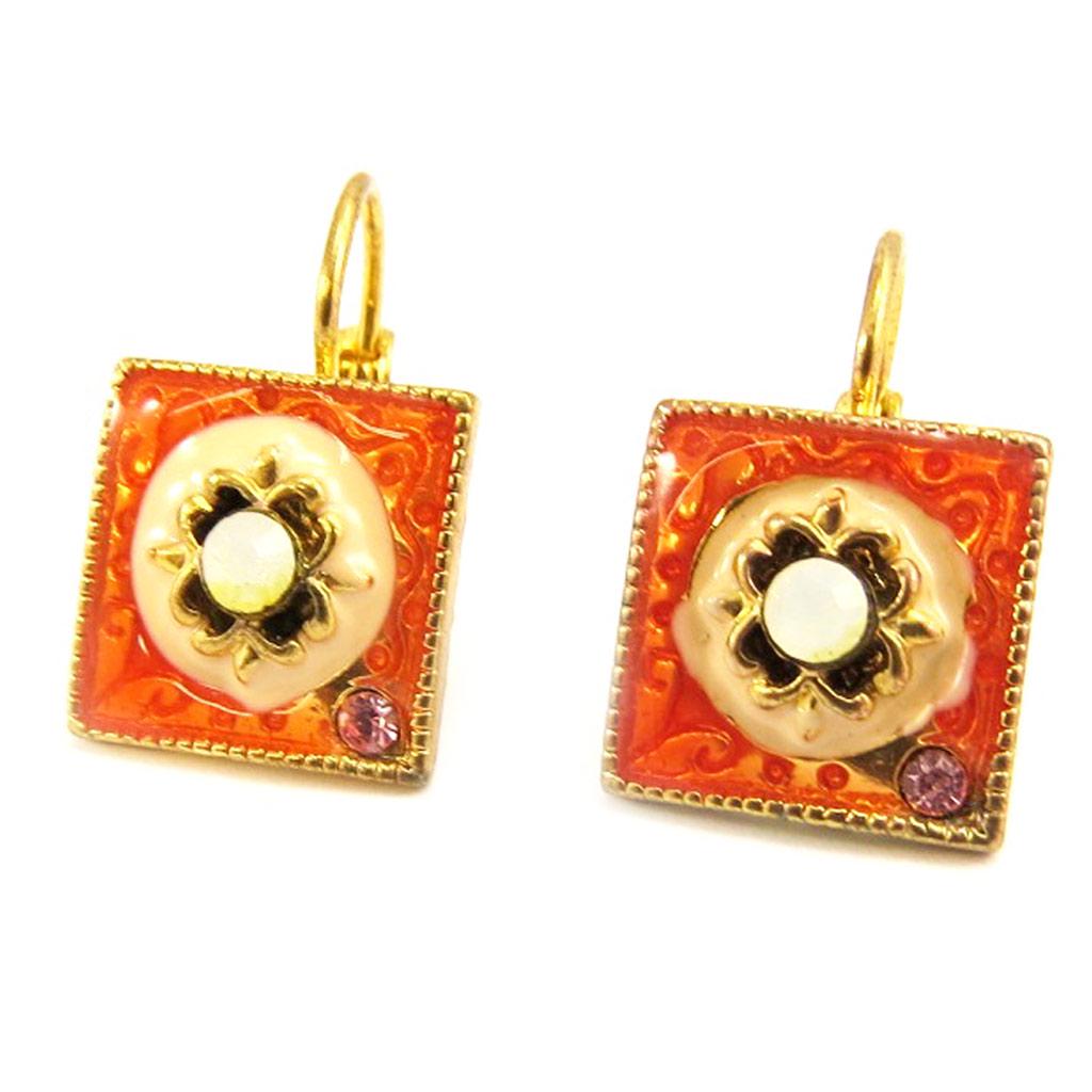 Les Trésors De Lily [E5800] - Κρεμαστά σκουλαρίκια Δημιουργού 'Αλιενόρ' Πορτοκαλί