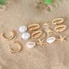 4pcs Bohemia Shell Starfish Dangle Earring Set For Women Summer Beach Pearl Conch Drop Geometric Earring Girls Fashion Jewelry