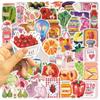 10/30/50pcs Vintage Mediterranean Tomato Graffiti Stickers Retro Aesthetics Decals DIY Laptop Journal Watercolor Cartoon Sticker