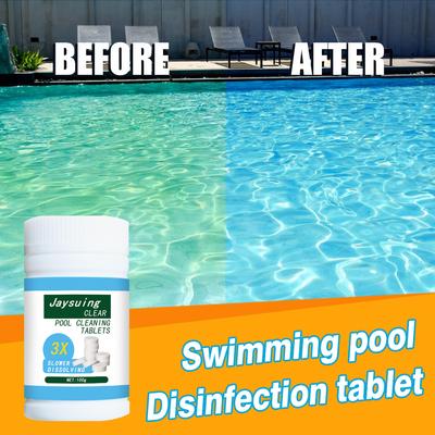 100g/3.5oz Swimming Pool Cleaning Tablet with 1pcs Tablet Dispenser 50pcs PH Test Papers Swimming