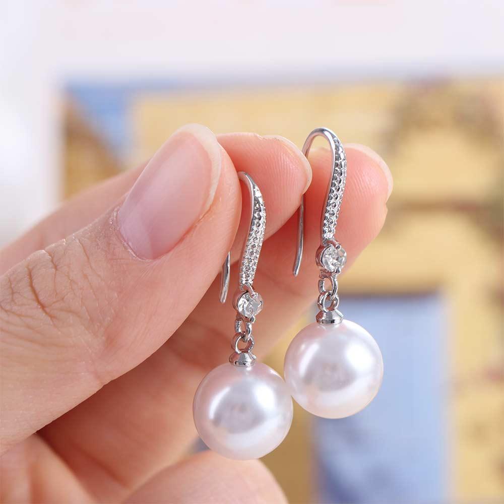 Water Drop Shape Drop Earrings Shell Beads Ear Hook Simple Long Earrings  Female